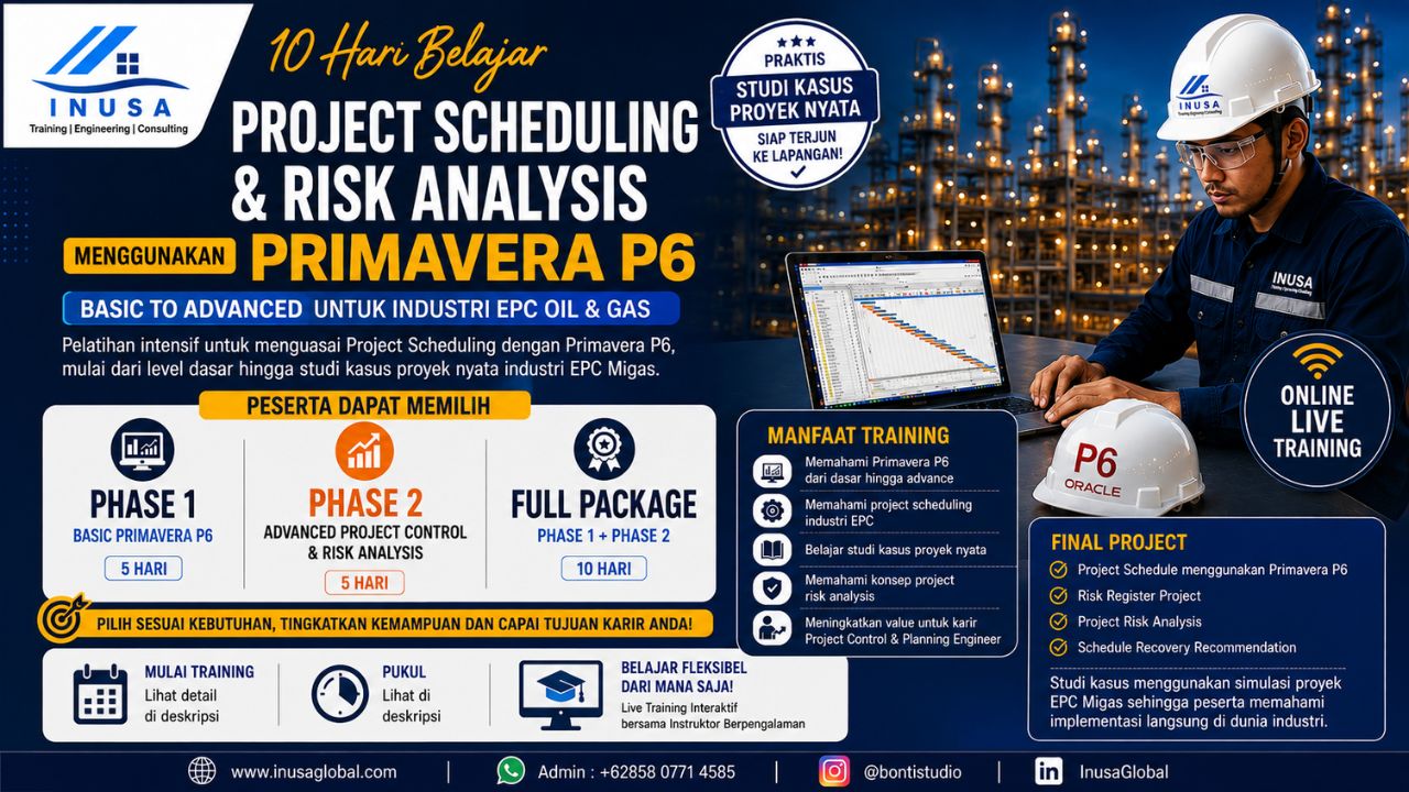 10 Hari Belajar Project Scheduling & Risk Analysis Menggunakan Primavera P6